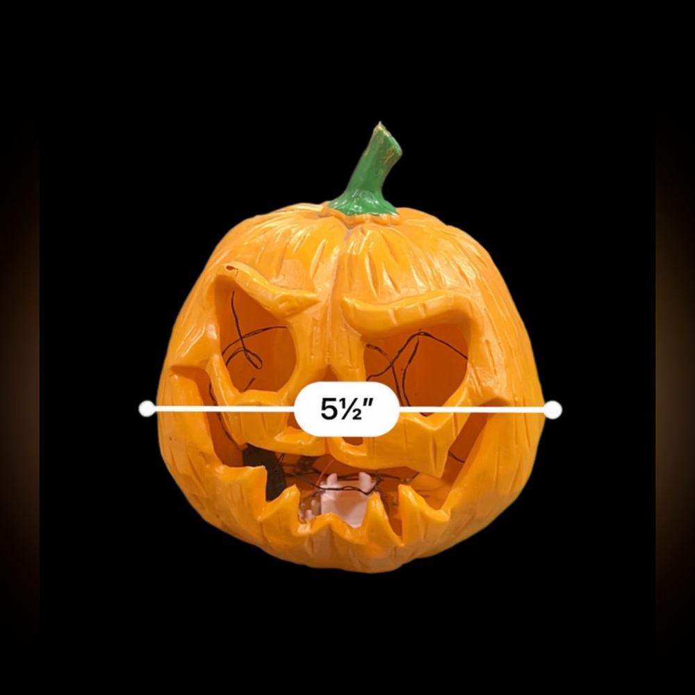 Halloween Light-Up Pumpkin Decor Repurposed LED Jack-o’-Lantern Eco-Friendly - Picture 3 of 7